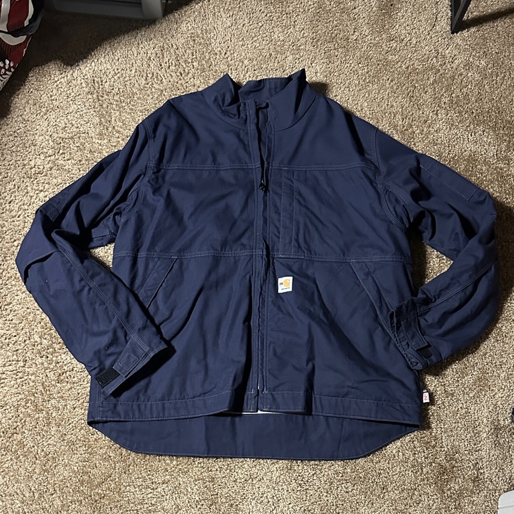Carhartt FR Full Swing Jacket Mens xl Navy Blue Work Coat Flame Resistant